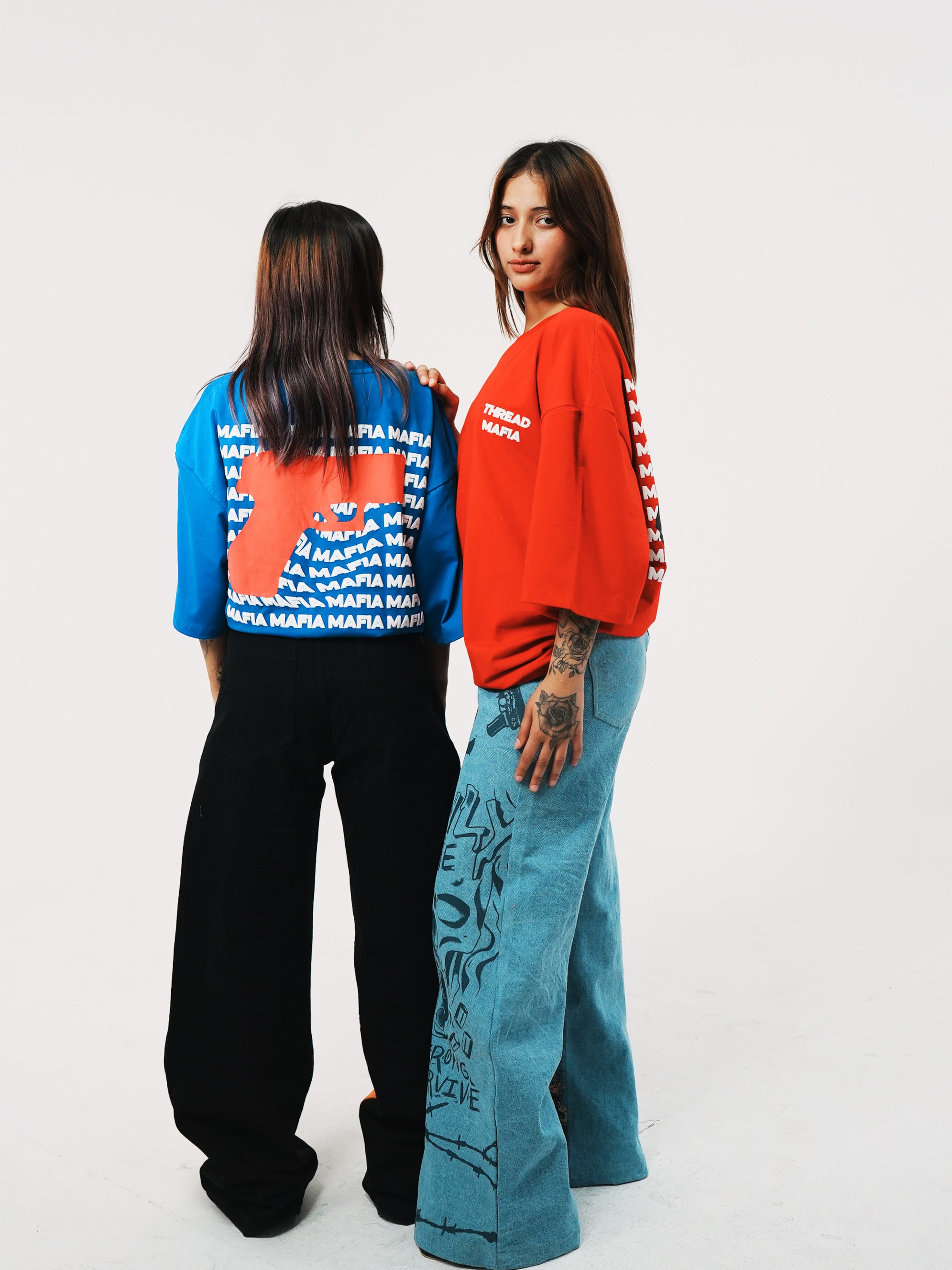 Gun Mafia Drop Shoulder Oversized T-Shirt