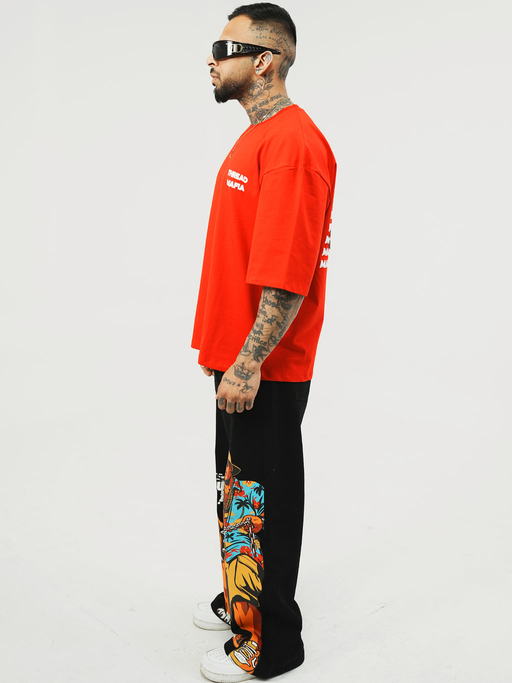 Gun Mafia Drop Shoulder Oversized T-Shirt