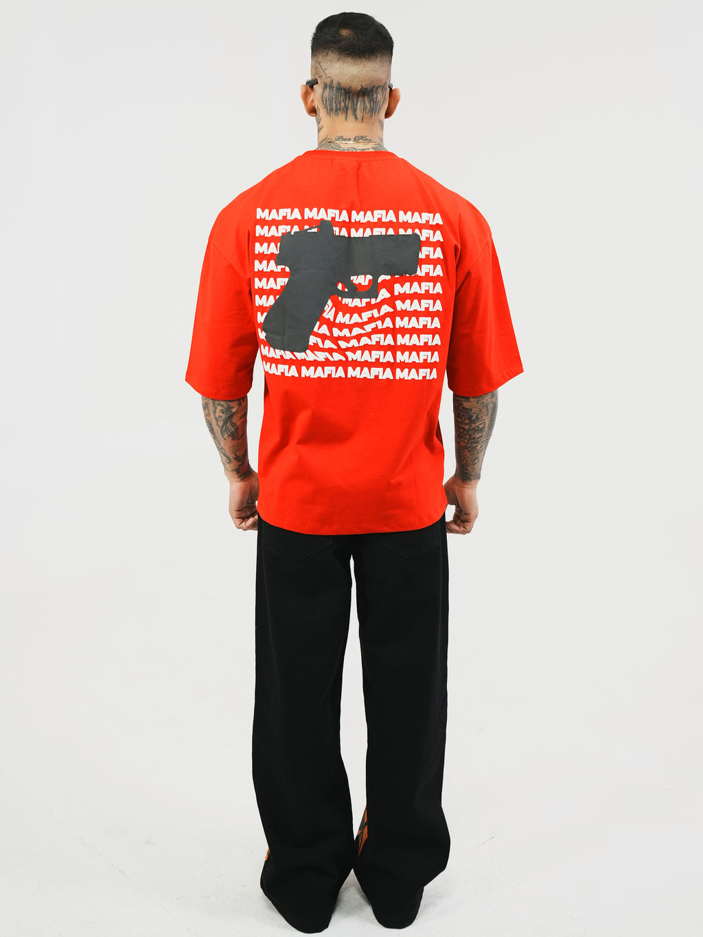 Gun Mafia Drop Shoulder Oversized T-Shirt