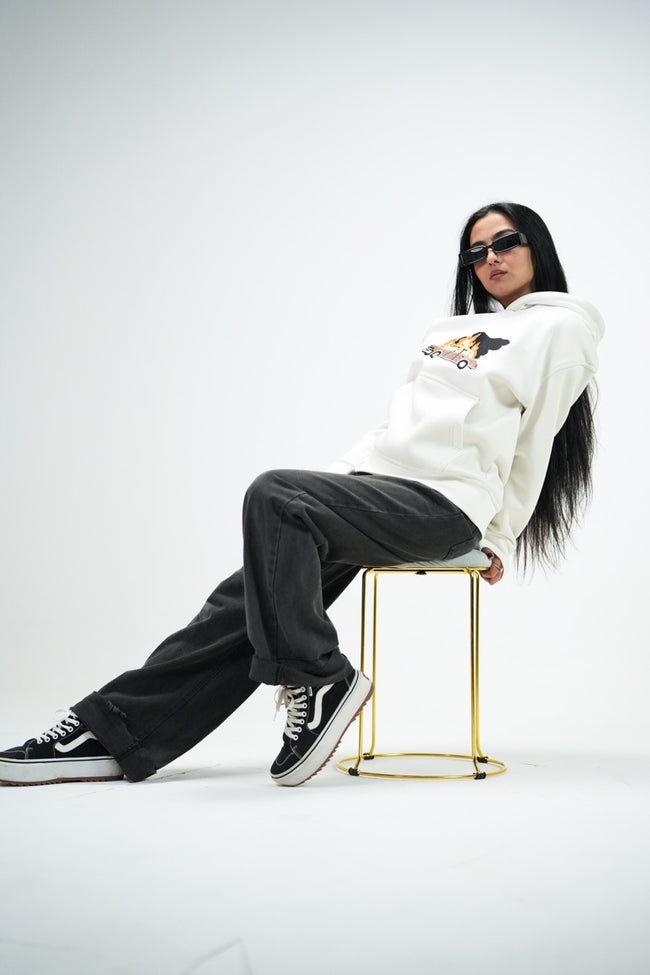 White Car Oversized Hoodie Embroidery Hover Image