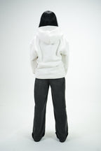 White Car Oversized Hoodie Embroidery