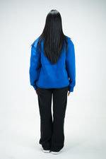 Blue Skull Oversized Sweatshirt Embroidery