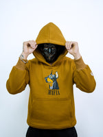 Tan Hoodie Oversized with Mafia Dog Embroidery