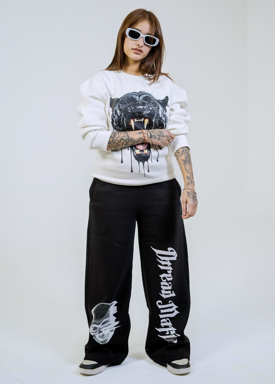 White Panther Oversized Sweatshirt