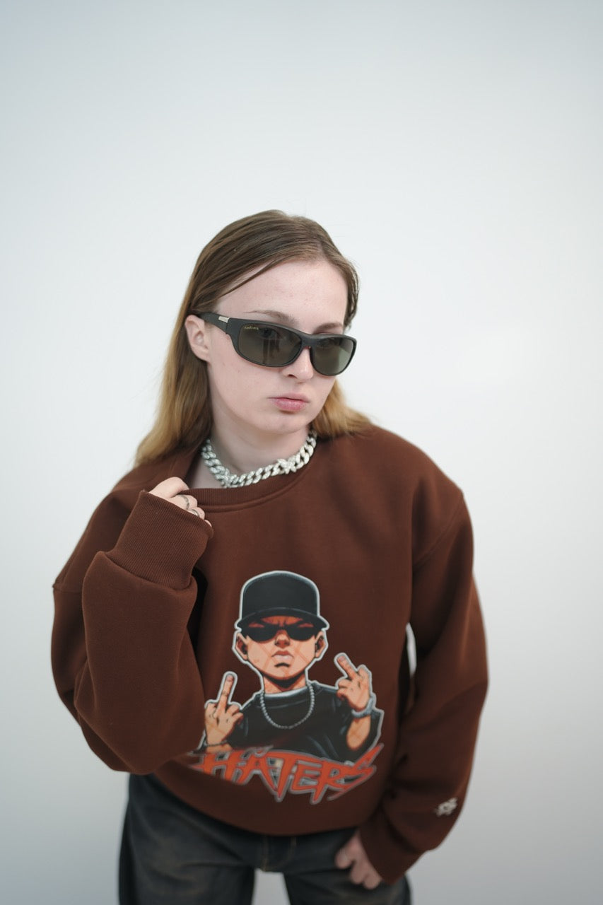 Brown Haters Oversized Sweatshirt