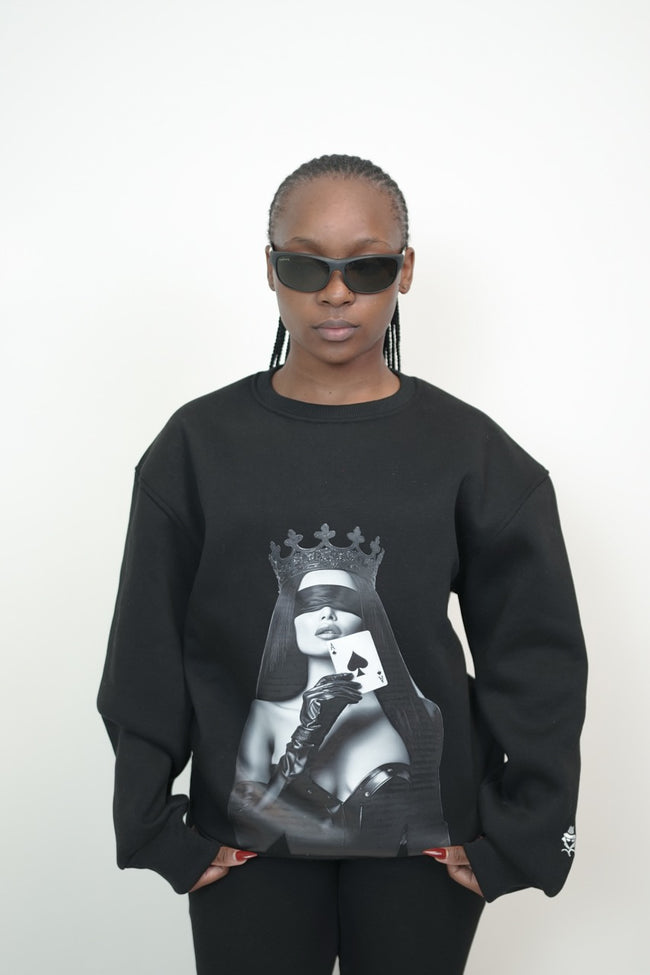 Black Ace Oversized Sweatshirt Hover Image