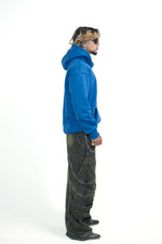 Blue Skull Oversized Hoodie Embroidery