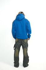 Blue Skull Oversized Hoodie Embroidery