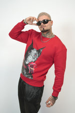 Red Mafia Dog Oversized Sweatshirt