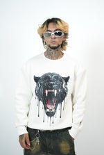 White Panther Oversized Sweatshirt