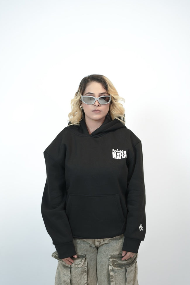 Black Mafia Dog Oversized Hoodie Hover Image
