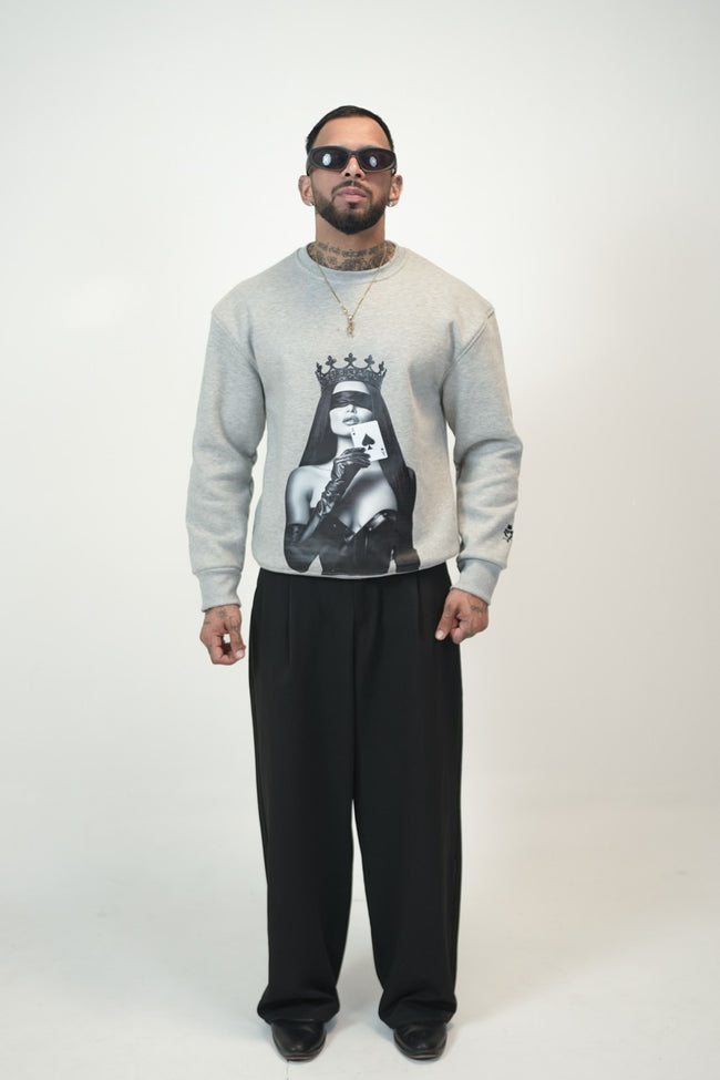 Grey Ace Oversized Sweatshirt Hover Image